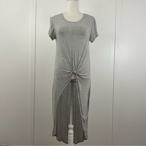 Half & Half womens top gray knot high low size L